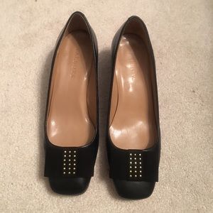 Leather Studded Bow Pump